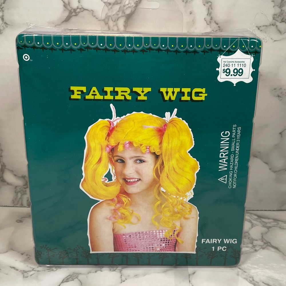 RUBIE'S COSTUME COMPANY Fairy Blonde Wig Pigtails Halloween Costume NIB NEW